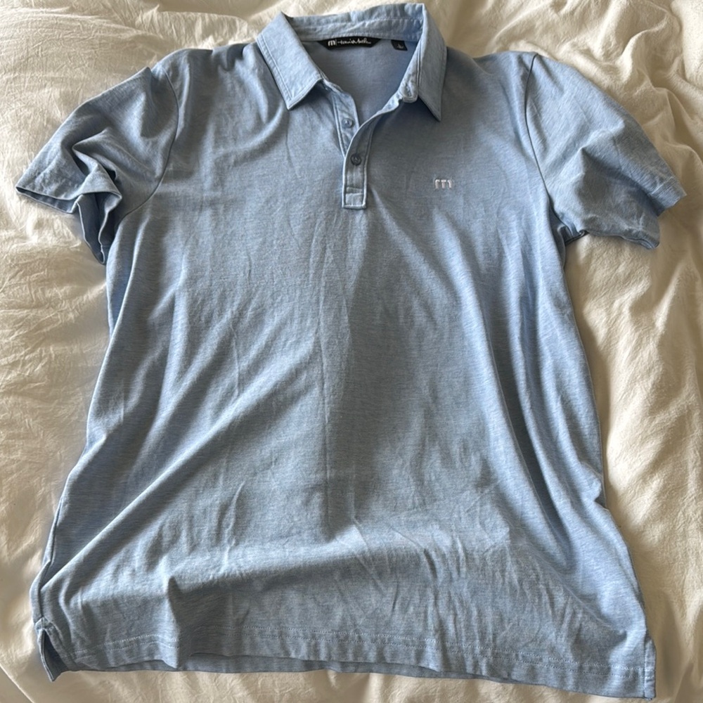 Travis Mathew Blue Polo Shirt Classic Casual Design